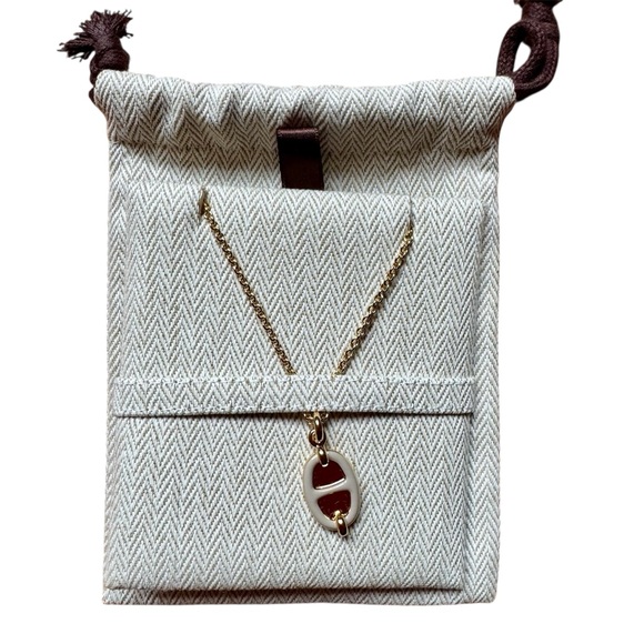 Hermès necklace - Mini Maillon pendant, small model in crème color - Picture 7 of 9